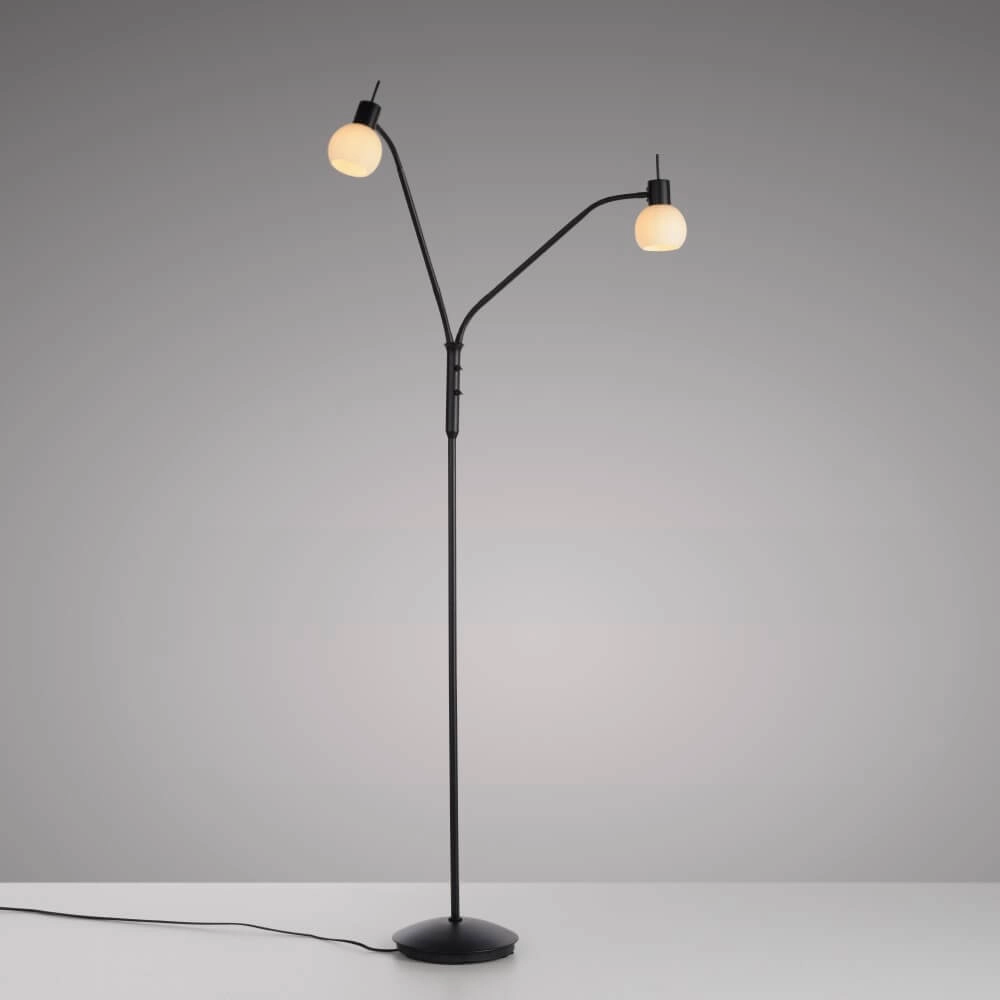 Black floor lamp Loki 2-light Just Light 4043689000837
