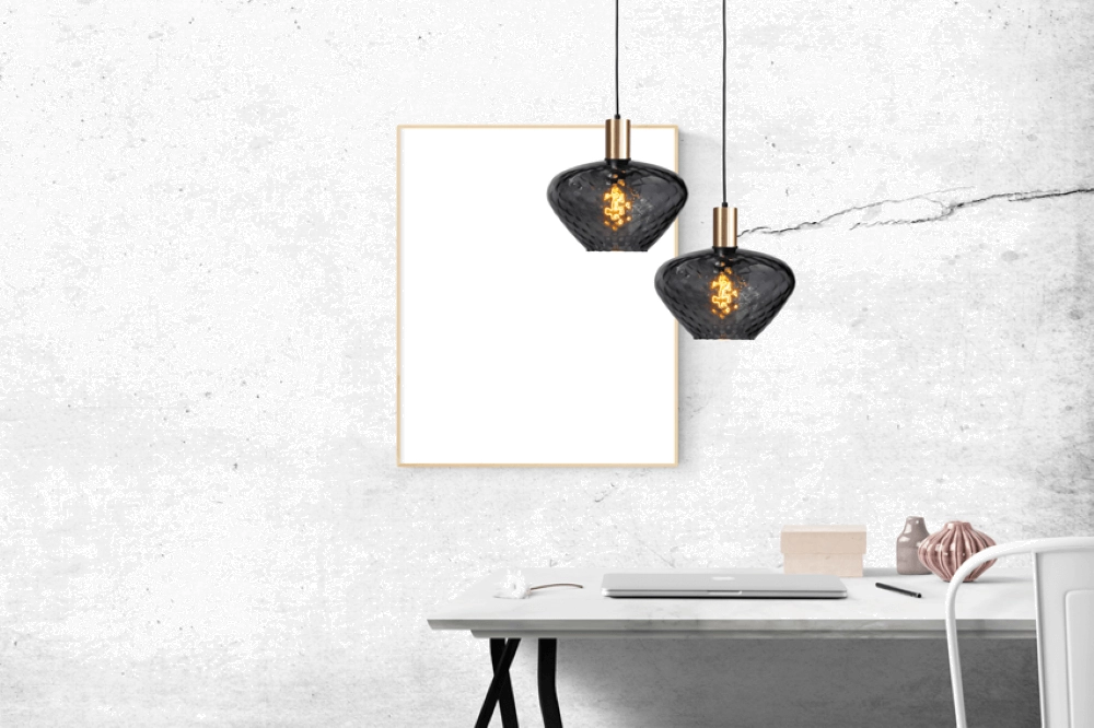 Hanging lamp gold Porto with Blossom smoke glass - Ø 30cm Masterlight 8718121269207
