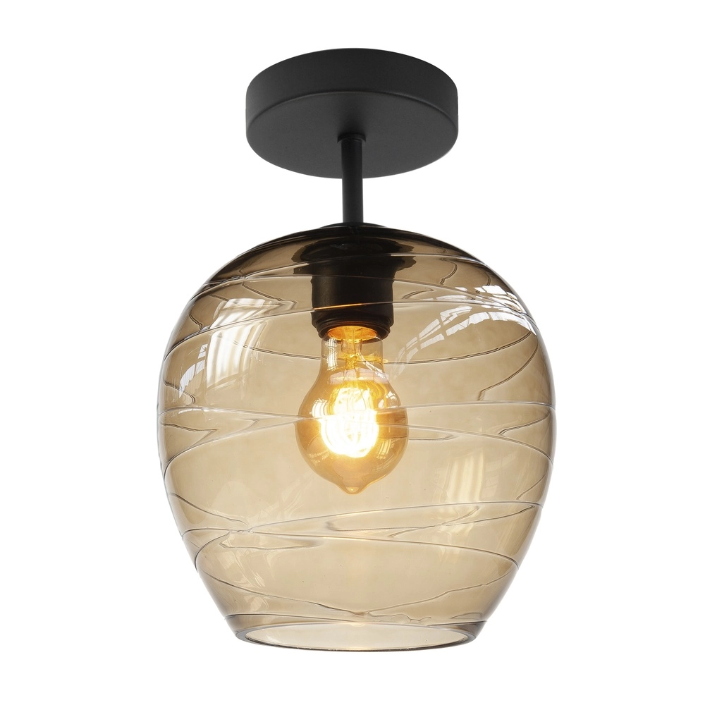 Ceiling lamp Fantasy black with gold glass Ø 22cm