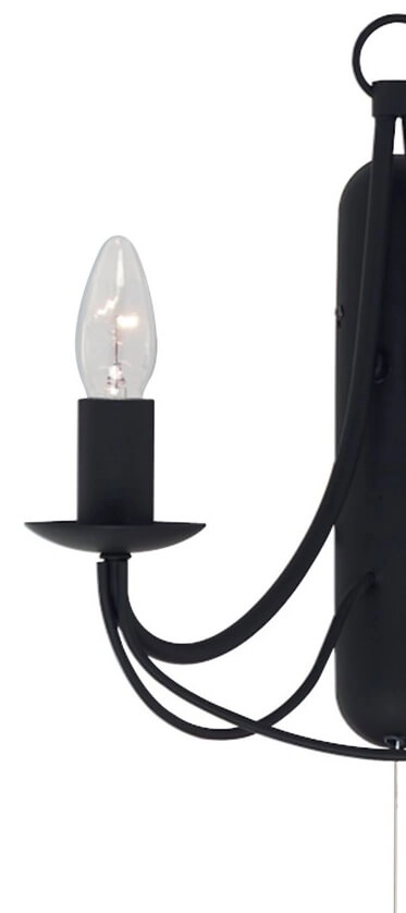Black wall lamp Maypole Searchlight 5013874209177