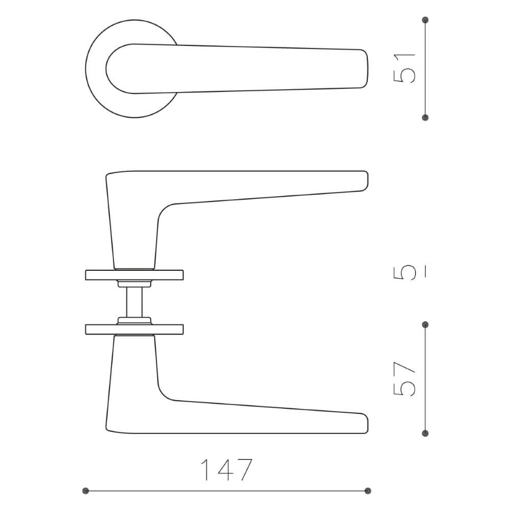 Door handle Lugano bronze matt Olivari 8714186546000