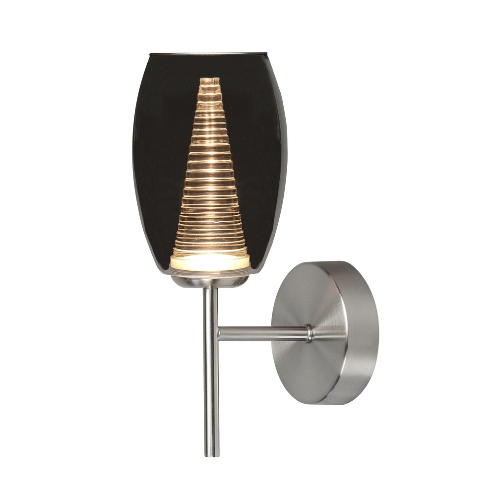 Wall lamp Nebula nickel with smoke glass