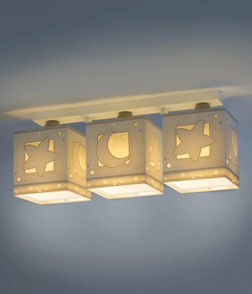 Children's room ceiling lamp Moonlight 3-light soft grey Dalber 8420406000398