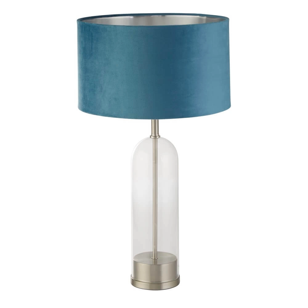 Unique table lamp Oxford with blue hood
