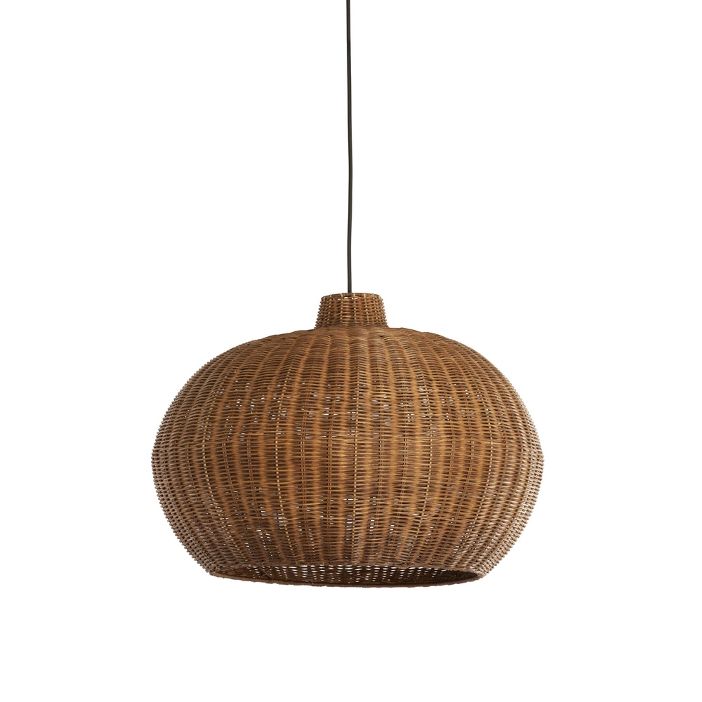 Rattan pendant lamp Melzor Ø 55cm - dark brown