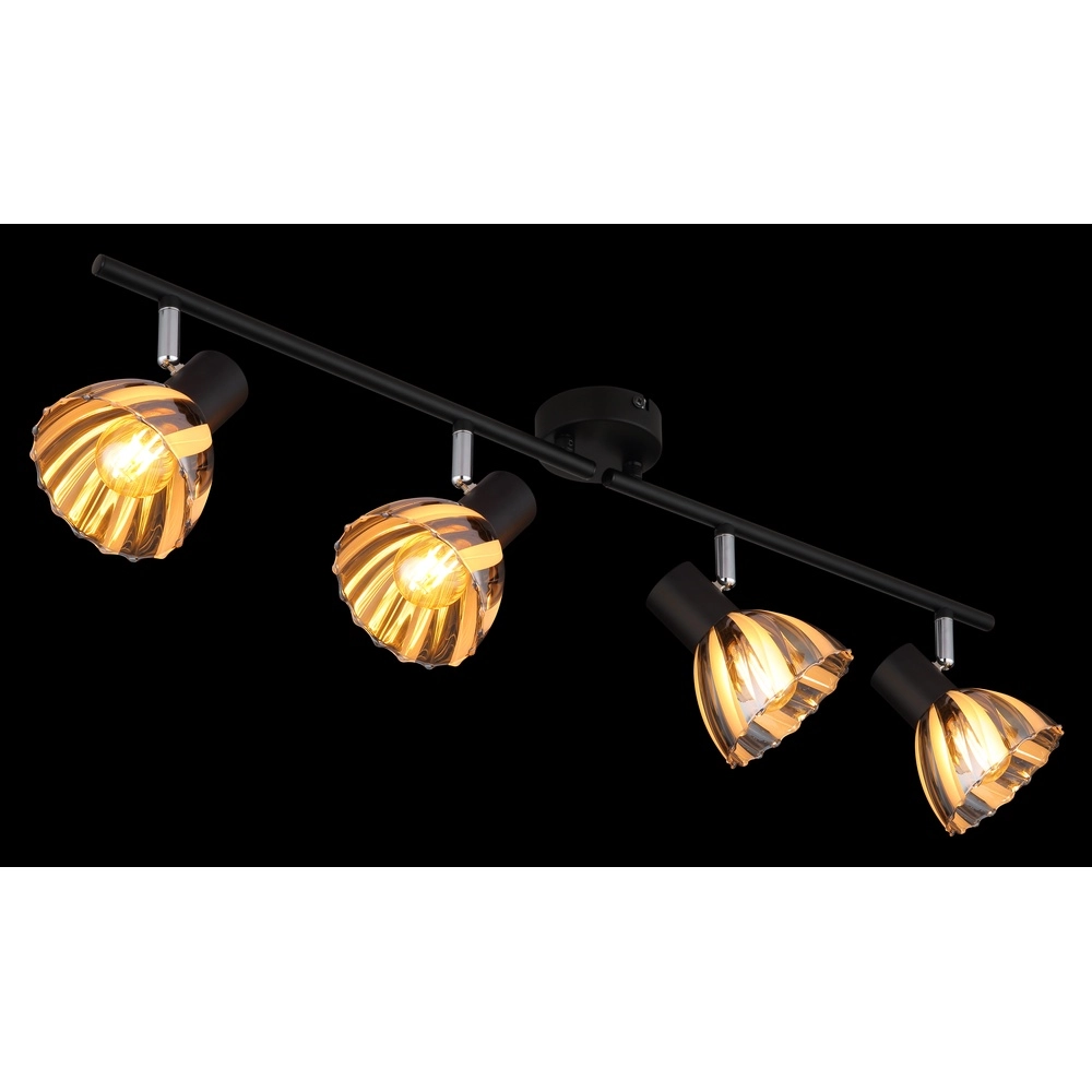 Ceiling lamp 4-lights Zachery Black Globo 9007371525492