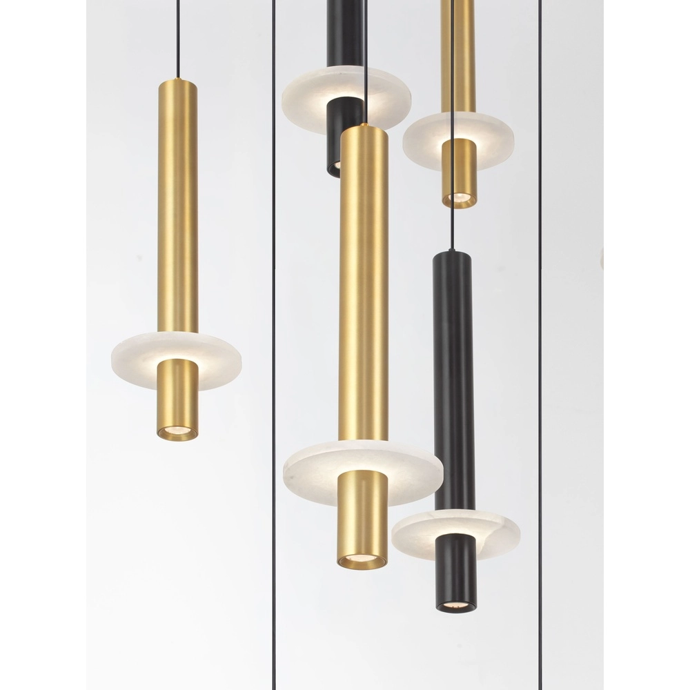 Design pendant lamp Noemi black with white and gold Ø 72cm Lyora 5212063503335