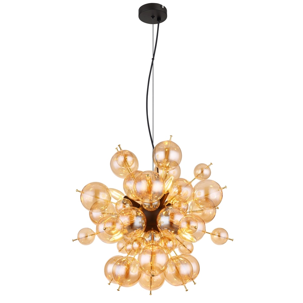 Unique pendant lamp Udo amber glass Ø 55cm