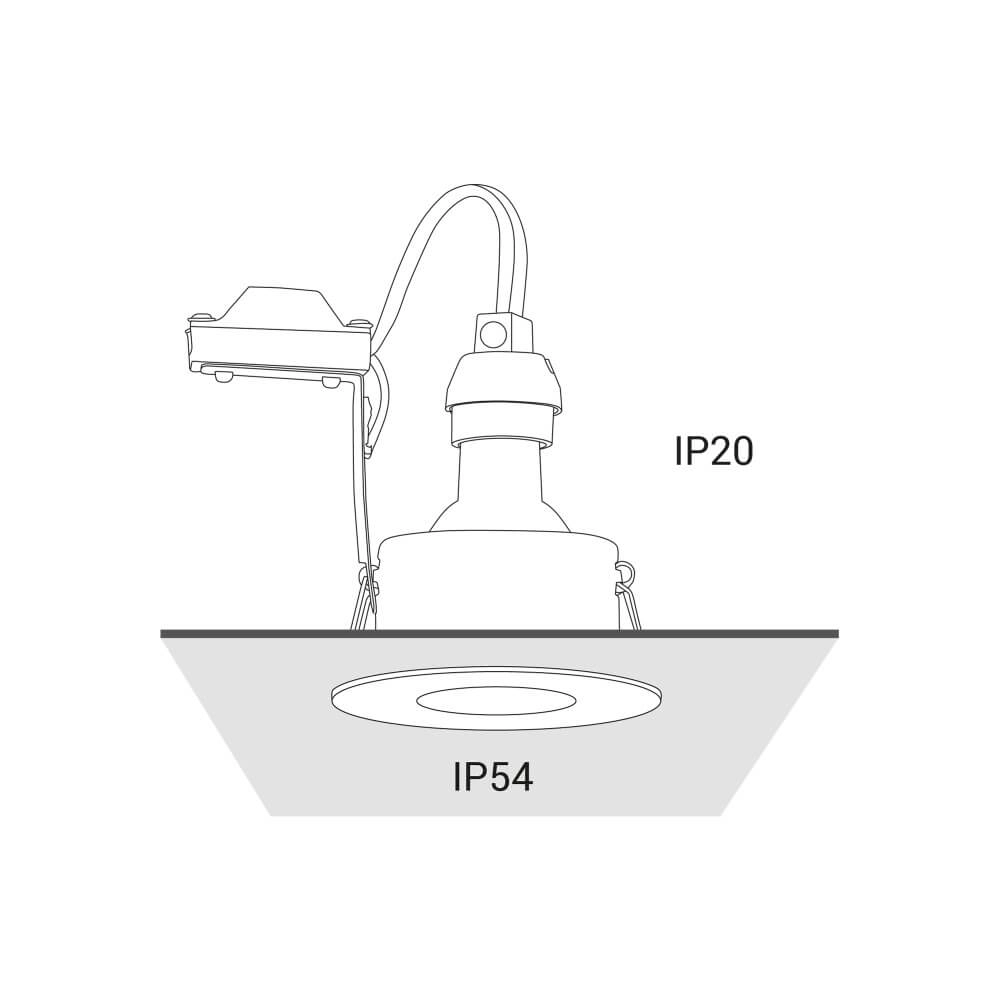 Black bathroom spotlight Golf Installation Lyora 5903139837699