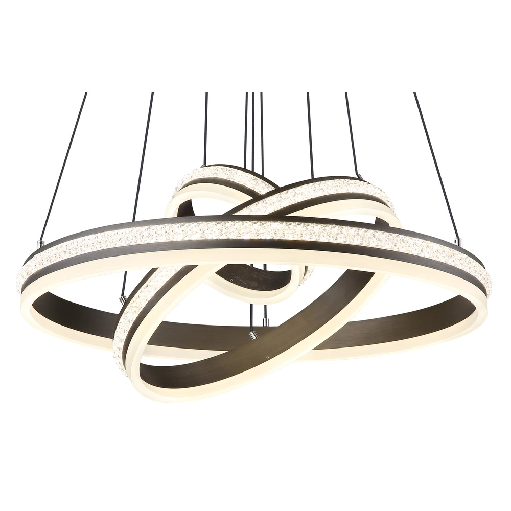 Design pendant lamp Grouni 3 rings titanium brushed Globo 9007371455003