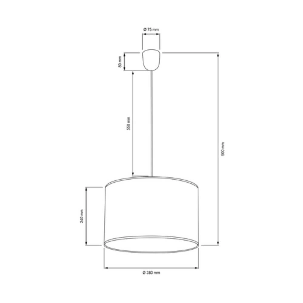 Fabric hanging lamp Esher Ø 38cm black Brilliant 4004353405501