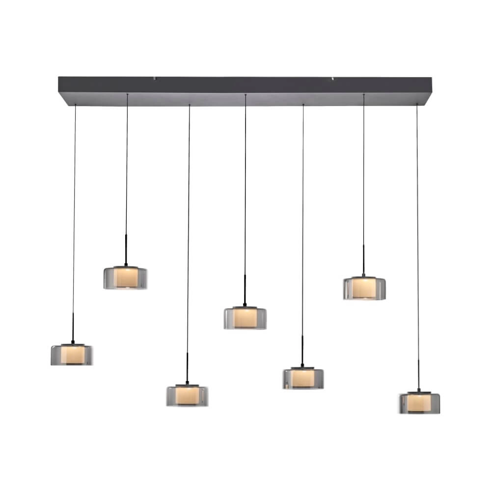 7-light pendant lamp Rika black Paul Neuhaus 4012248383094