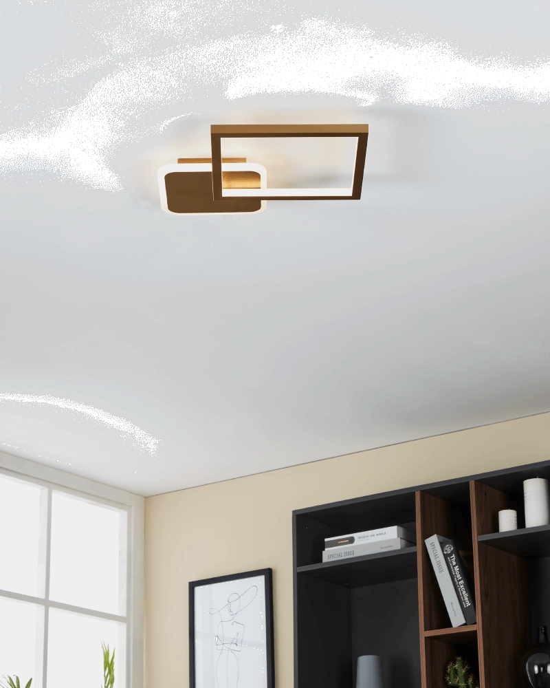 Adjustable LED ceiling lamp Gafares square - gold Eglo 9008606241033