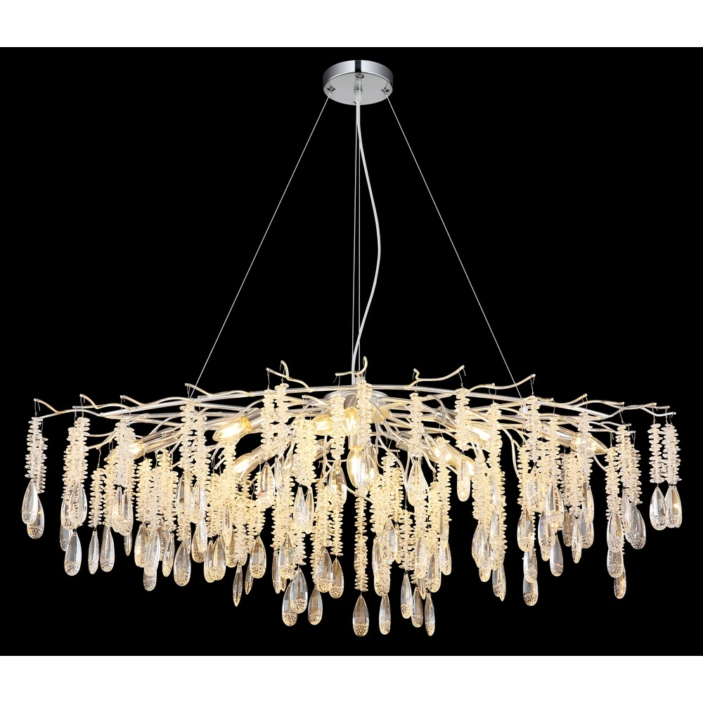 Pendant lamp Kinga silver grey 120cm Globo 9007371569991