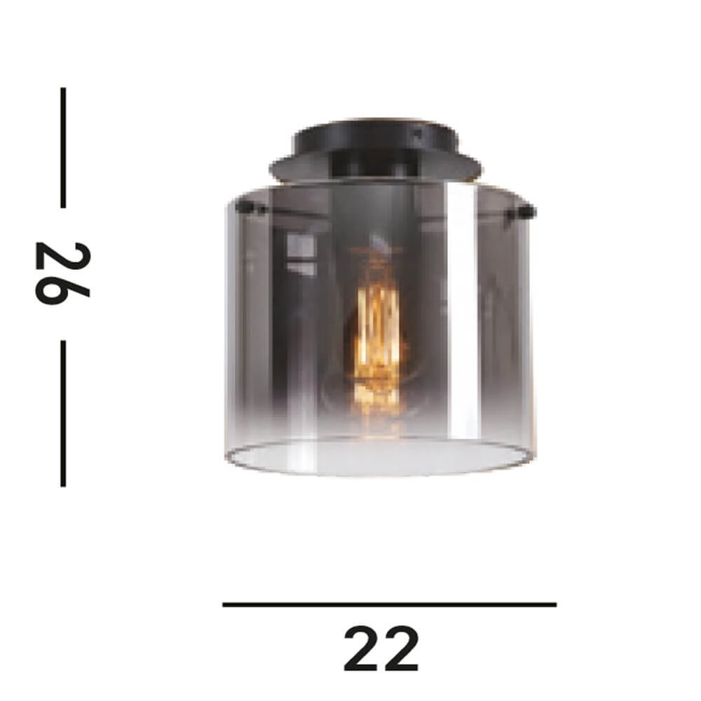 Black ceiling lamp Sweden 1-light Searchlight 5053423271408