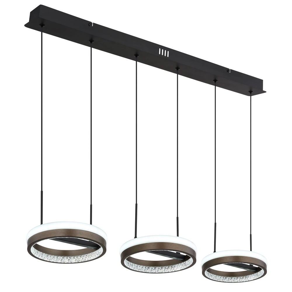 Design pendant lamp Della black 3-lights Globo 9007371462742