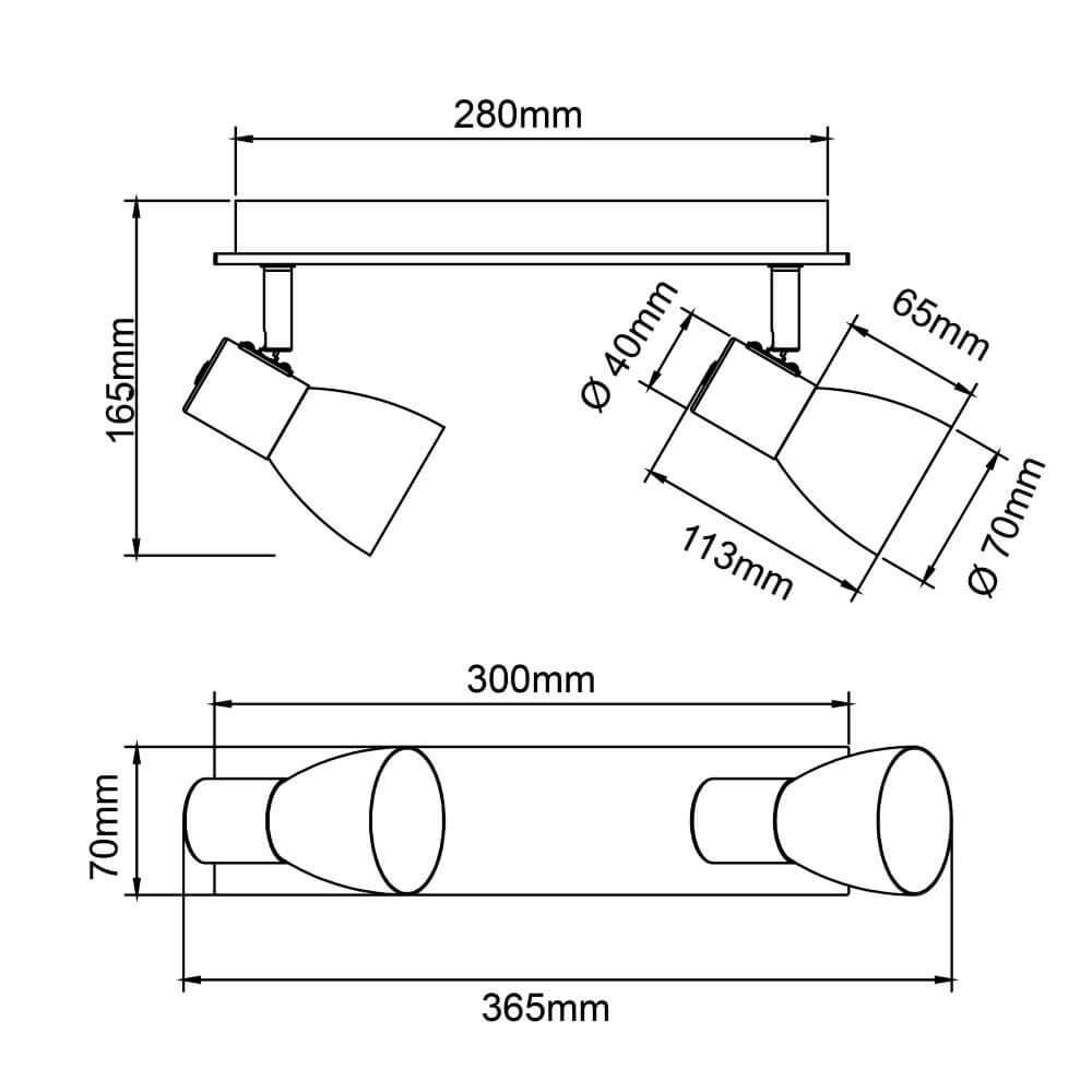 Ceiling light Daintree 2-light black Brilliant 4004353408670