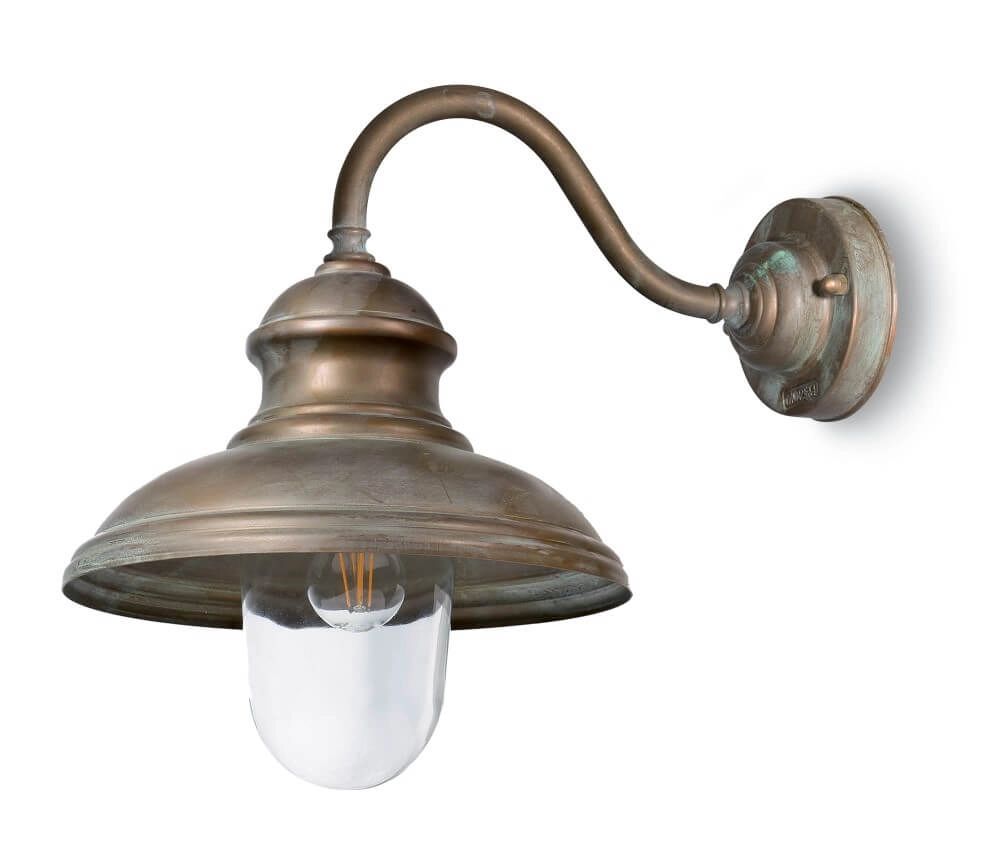 Straight outdoor lamp Little Mill aged brass Lyora