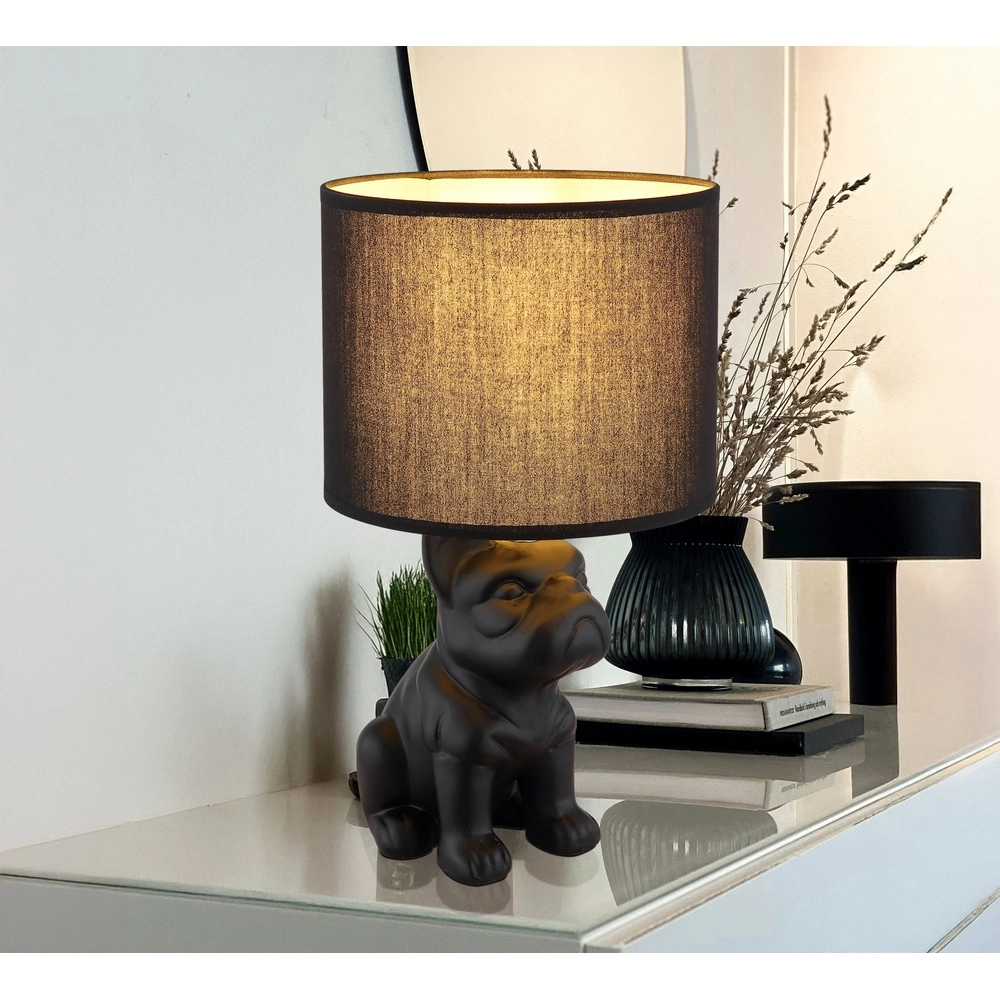 Table lamp Dogo dog black with cap Globo 9007371566686