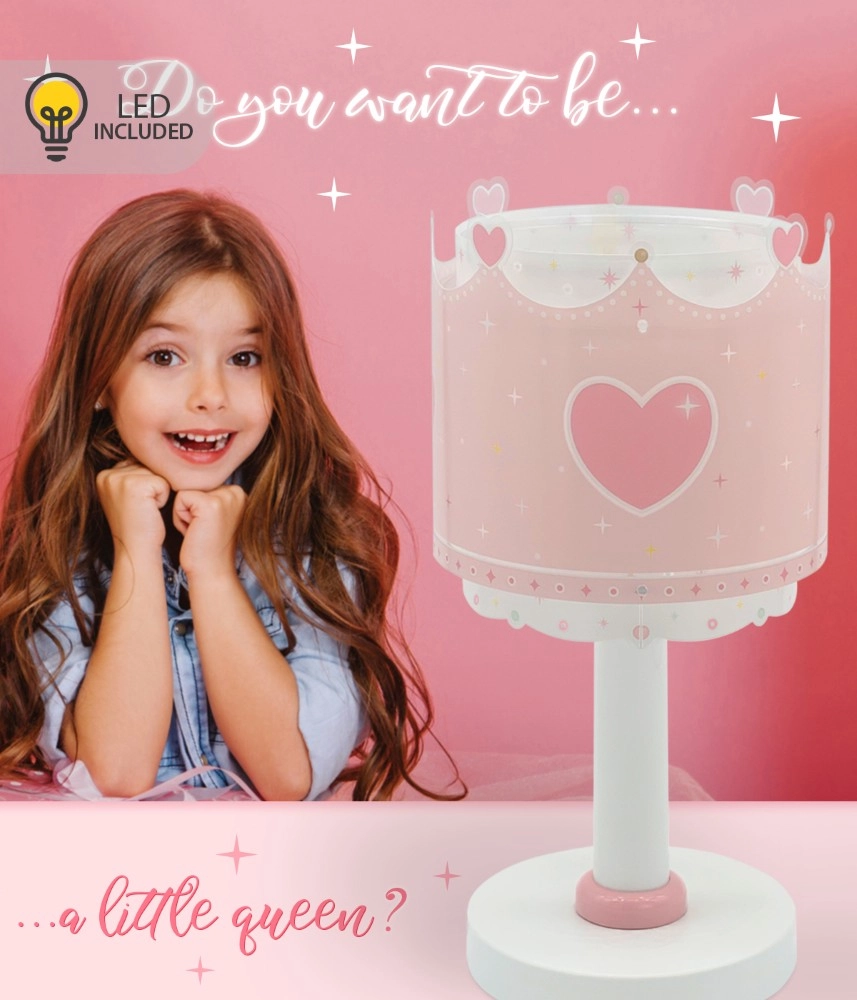 Children's room table lamp Little Queen Pink glow in the dark Dalber 8420406002293