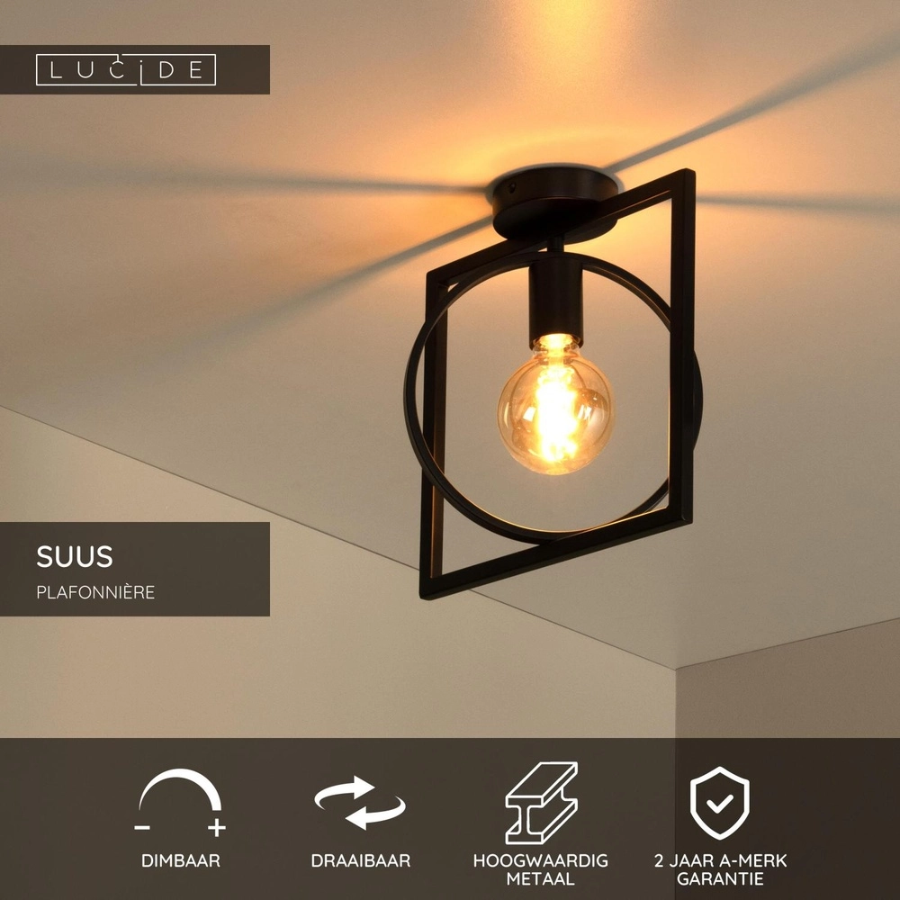 Unique ceiling lamp Suus Black Lucide 5411212010865