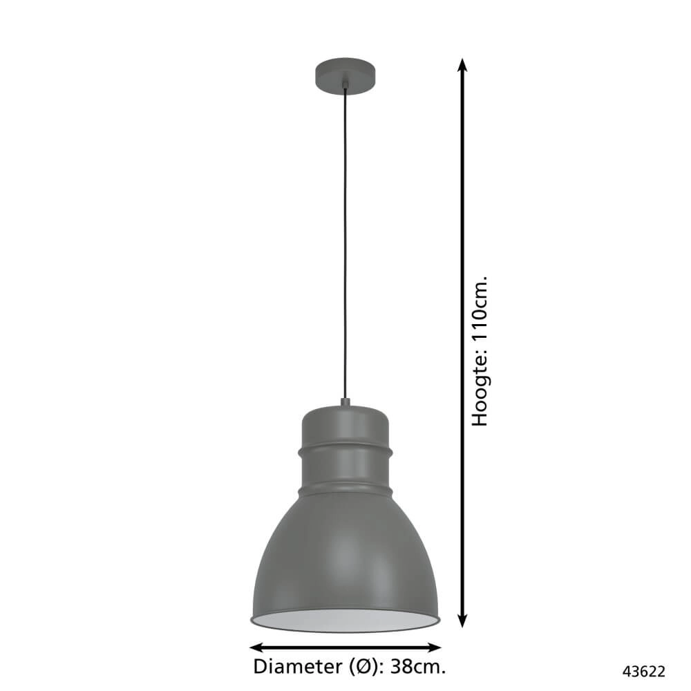 Gray hanging lamp Ebury Ø 38cm Eglo 9002759436223