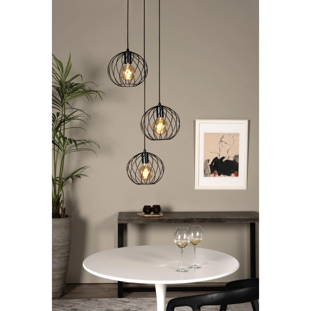 Pendant lamp Danza Ø 50cm black Lucide 5411212211576