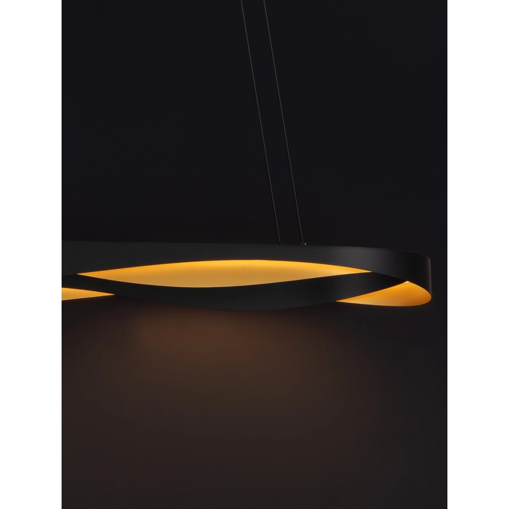 Pendant lamp Radon Ø 100cm black with gold Lyora 5212017452511