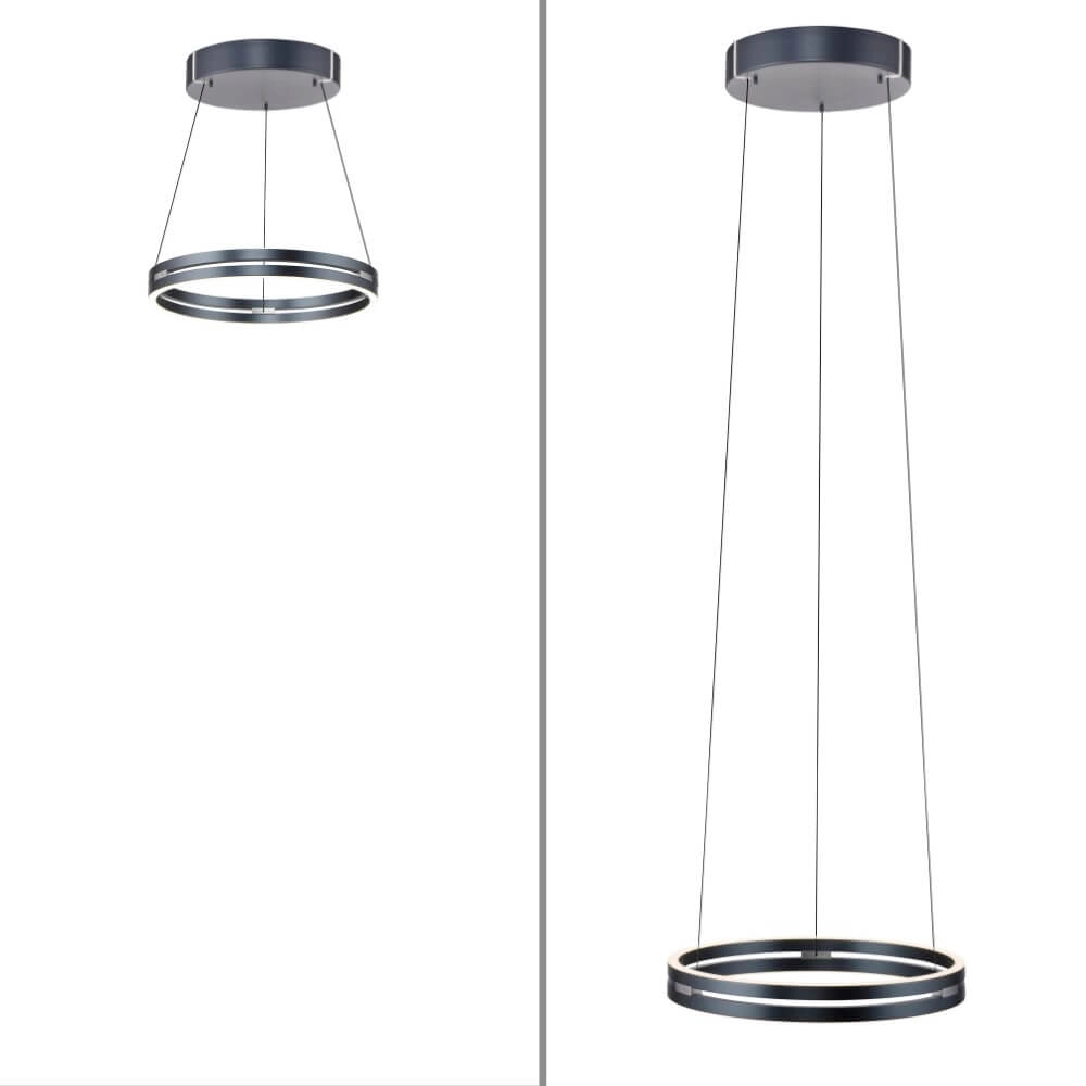 Sleek hanging lamp Pure E-Loop gray Paul Neuhaus 4012248372258