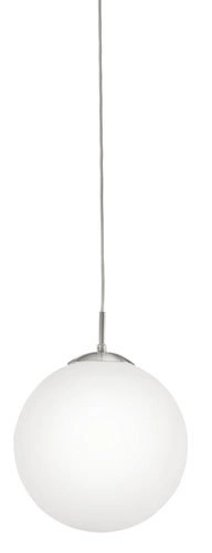 Pendant lamp Rondo glass 30cm metal gray with white