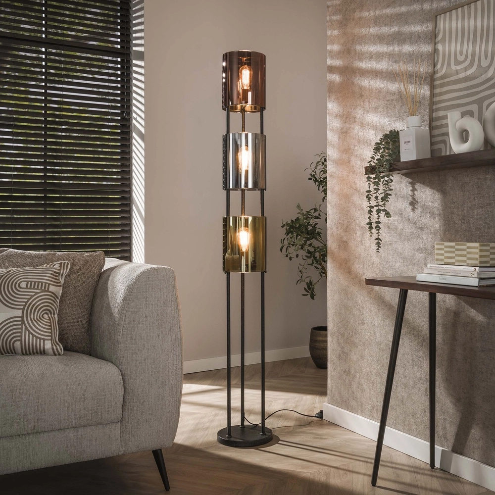 Glass floor lamp Lucente coloured glass - 3x E27