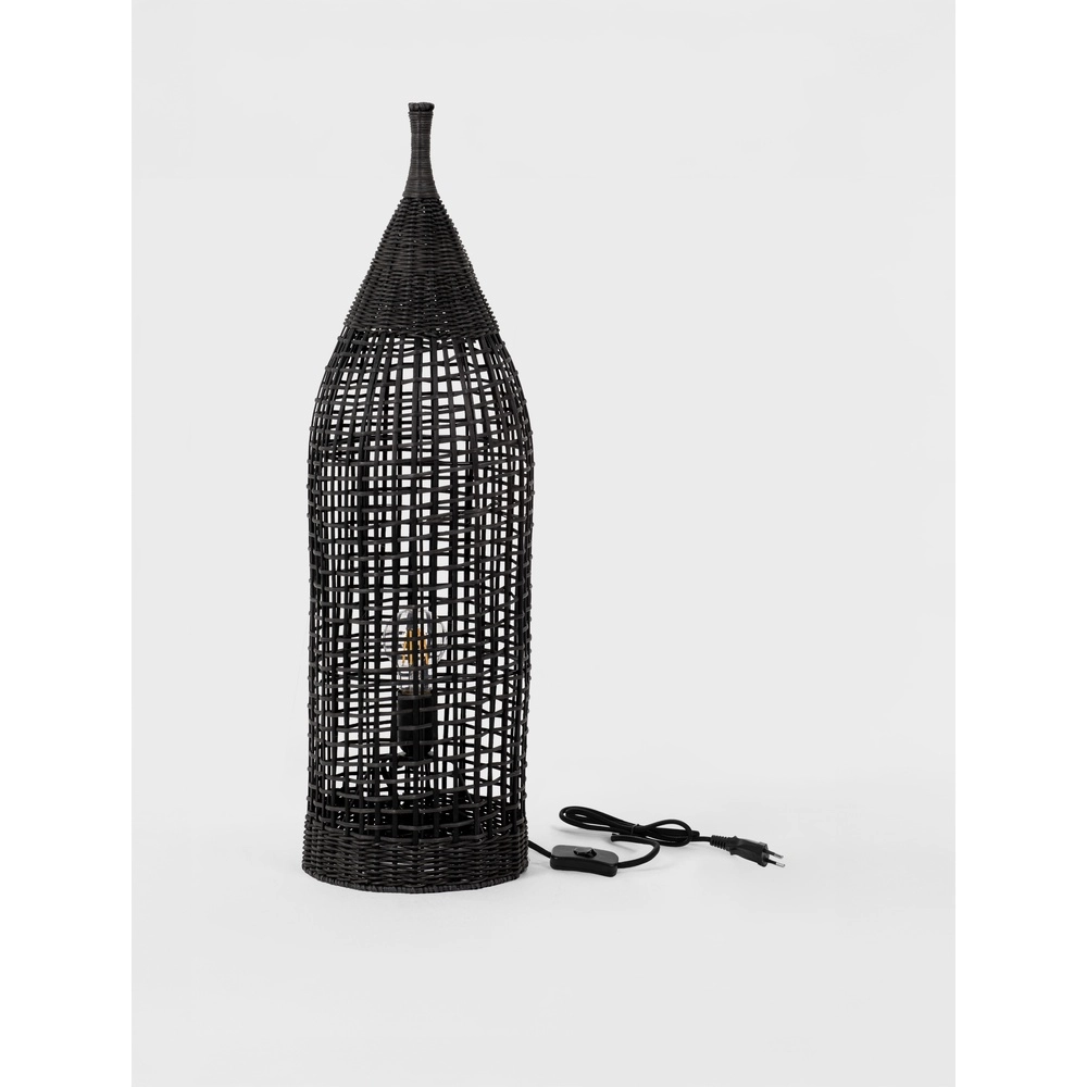 Bohemian floor lamp Naos rattan 73H black Lyora 5212017477569