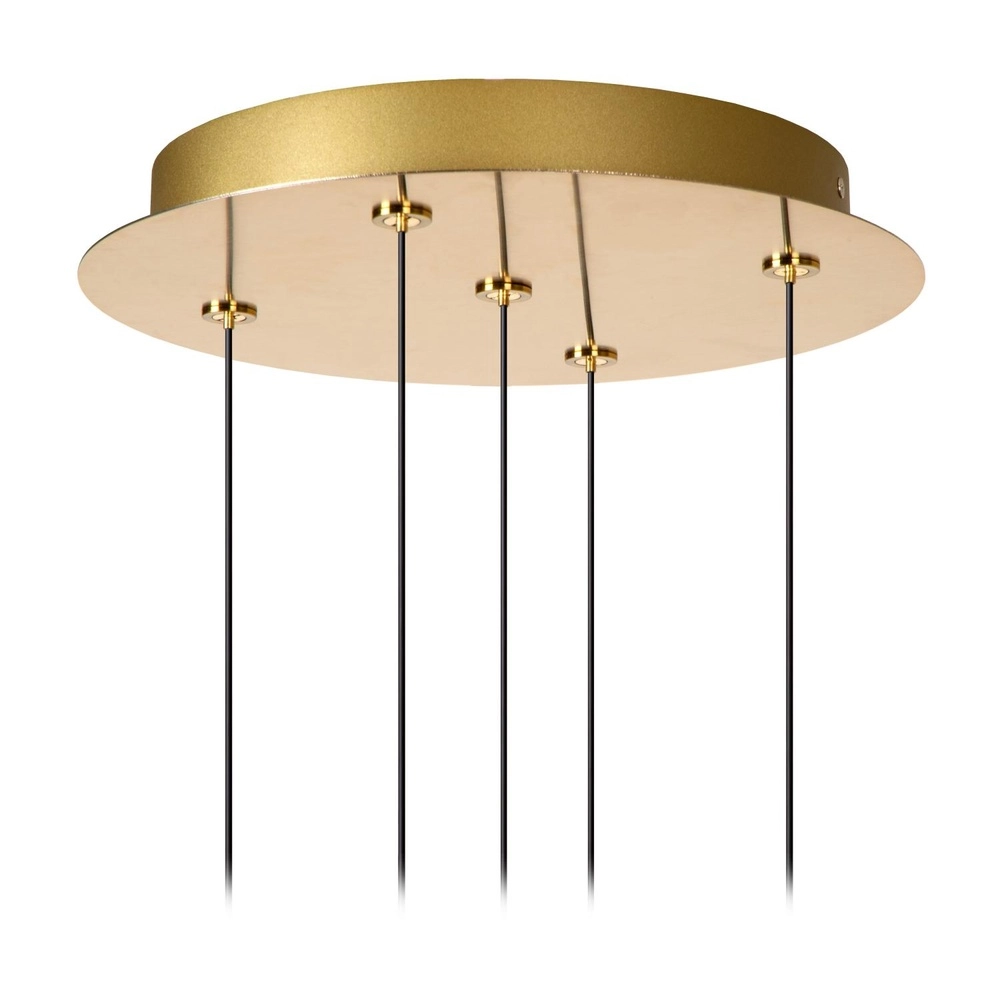 Design pendant lamp Kligande 5-light gold round Lucide 5411212134622