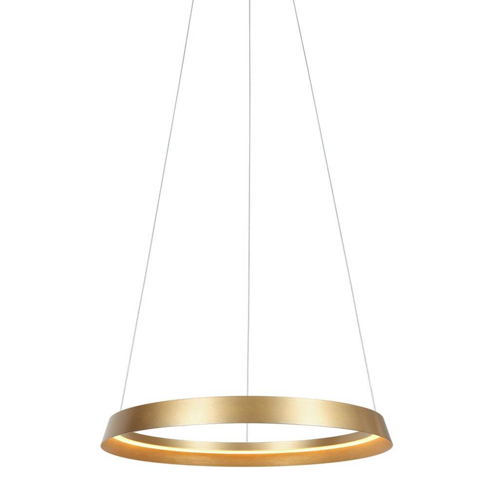 Sleek pendant lamp Ringlux gold Ø 60cm