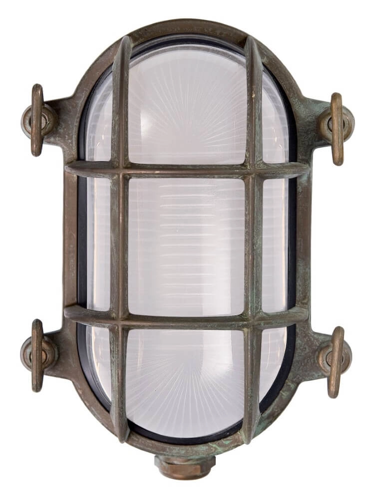 Brass outdoor lamp Tortuga transparent glass