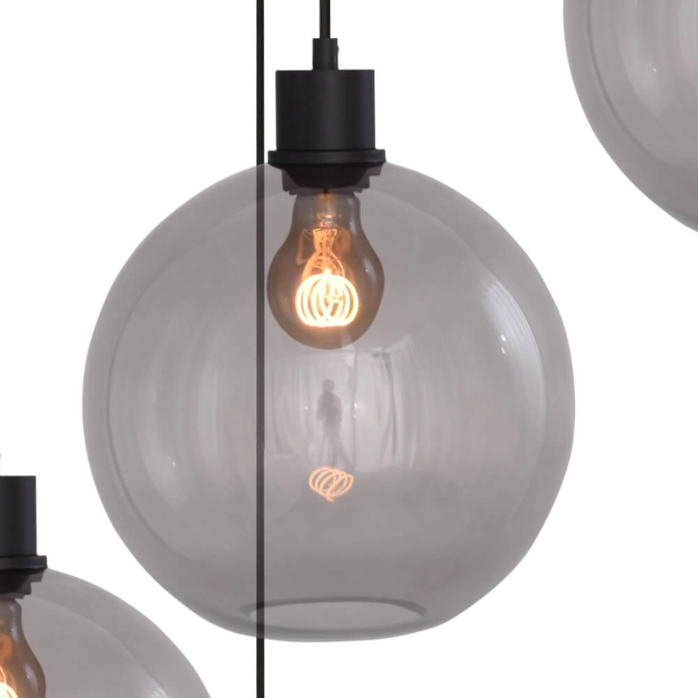 Vide hanging lamp Lazise 5x Ø 20cm black Masterlight 8718121303574