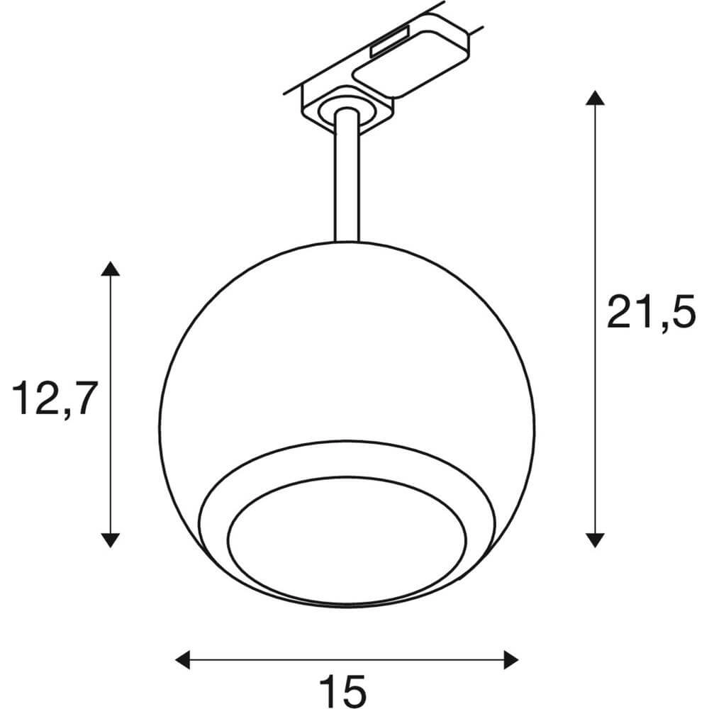 Spot for rail Light Eye 150 white Ø 15cm 3-phase SLV 4024163295413