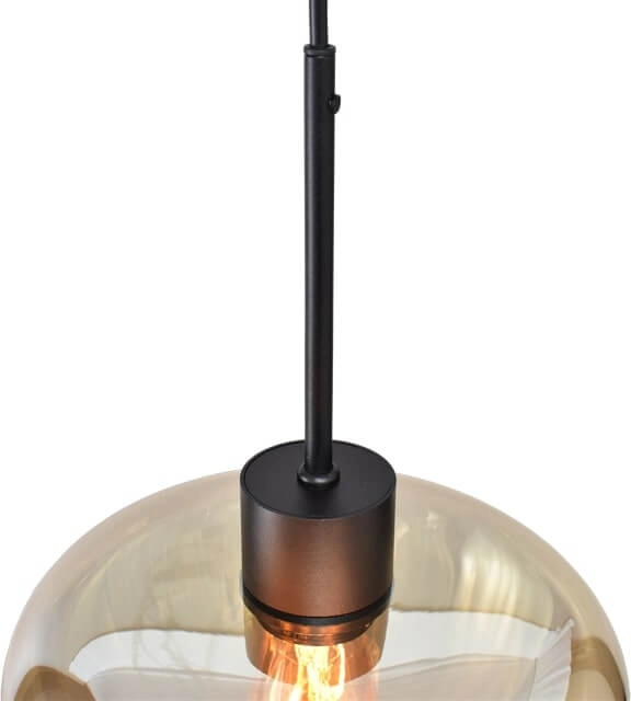 3-light pendant lamp Genua black with 1x gold glass Ø 24cm - 1x Ø 29cm and 1 pendant Masterlight 8718121357423