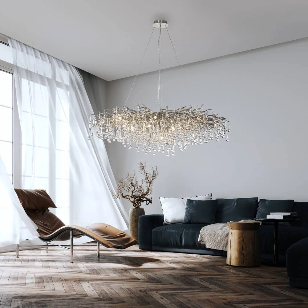 Large chandelier Icicle steel Paul Neuhaus 4012248332924