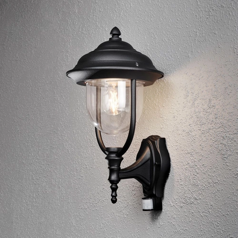 Classic wall lamp Parma black with motion detector KonstSmide 7318307235753