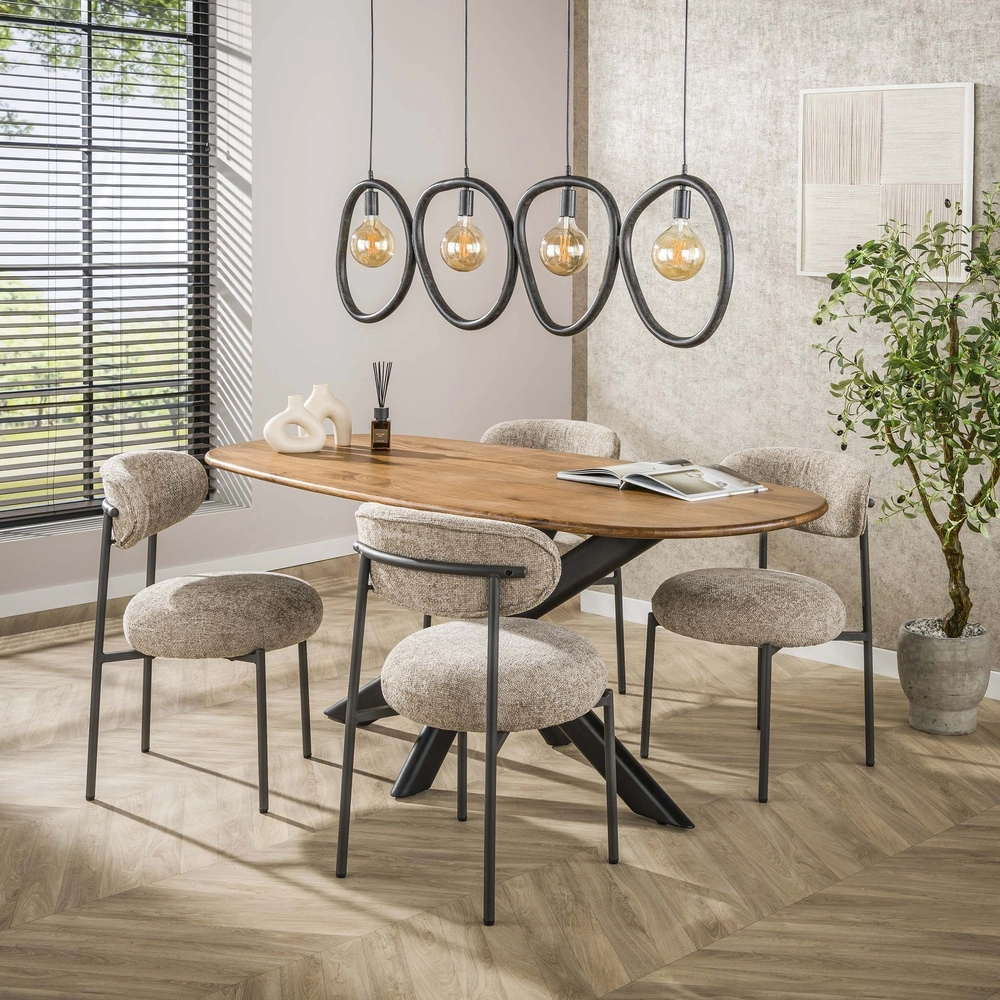 Rings pendant lamp Pebble artic black - 4x E27 Lyora 8716803511019