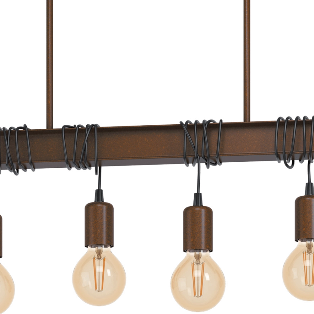 Rust brown hanging lamp Townshend 4 Eglo 9002759435233