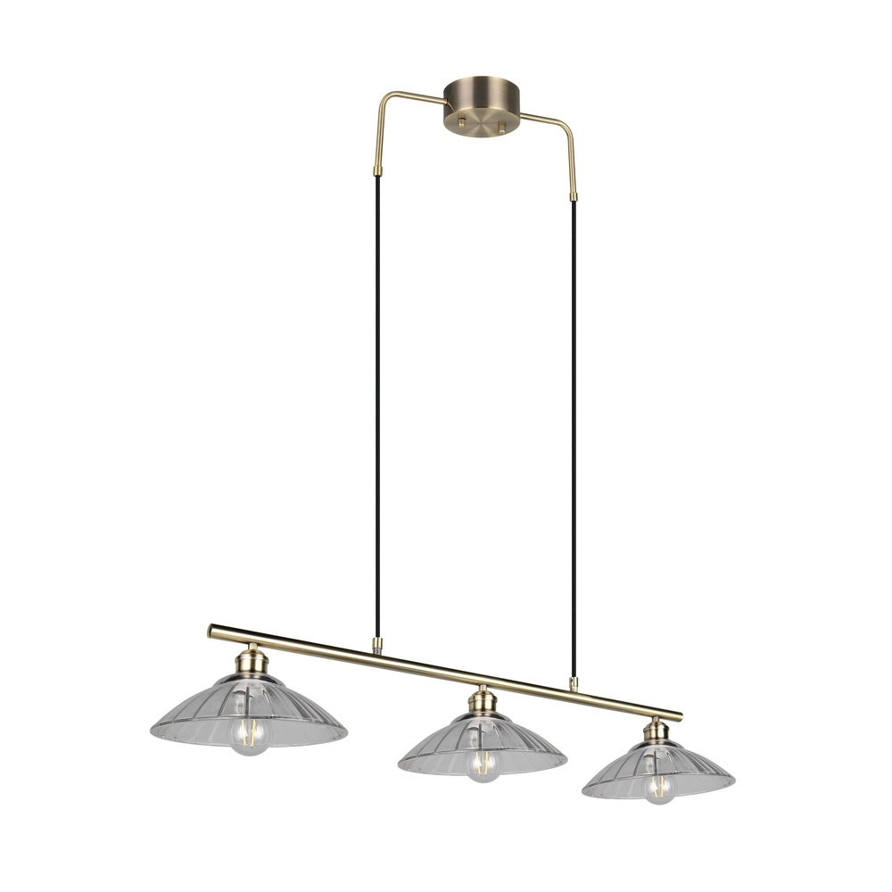 Classic pendant lamp Eluna 3-light old brass Trio 4017807682526