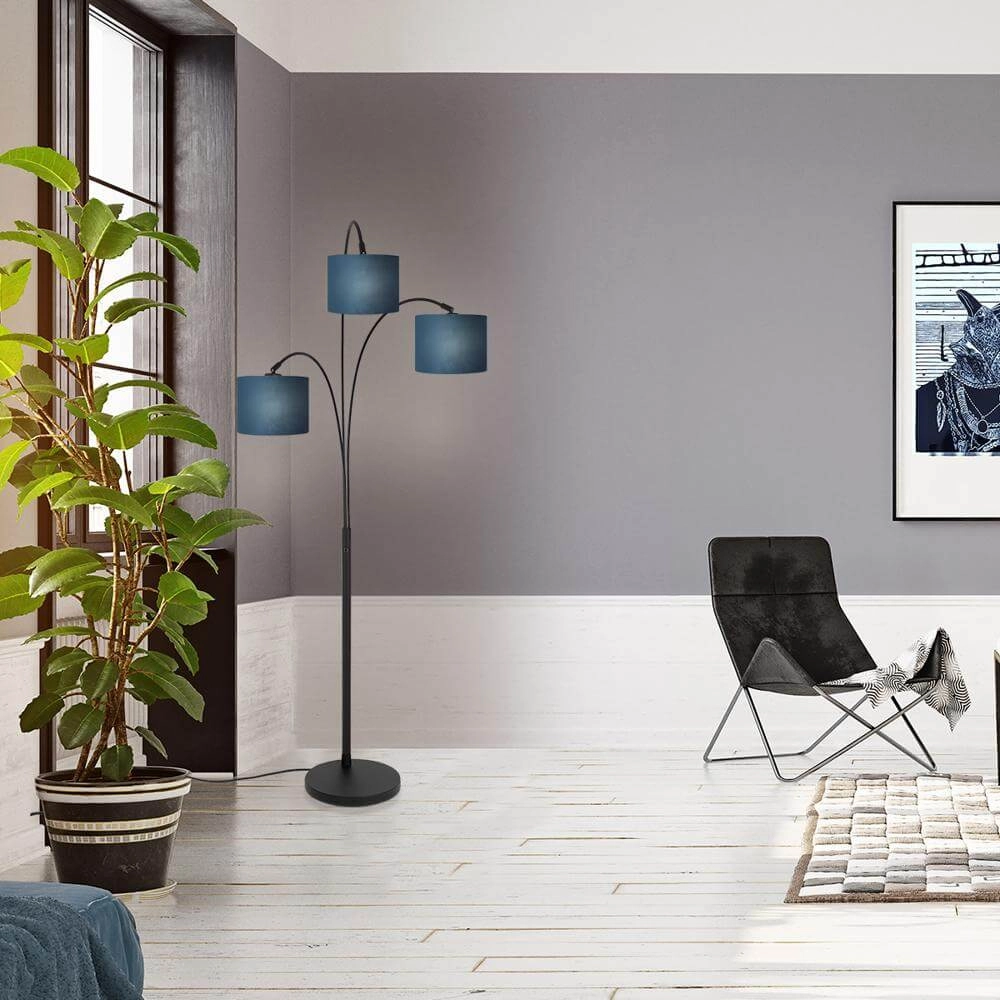 Floor lamp Sparkled Light black with blue caps Steinhauer 8712746173628