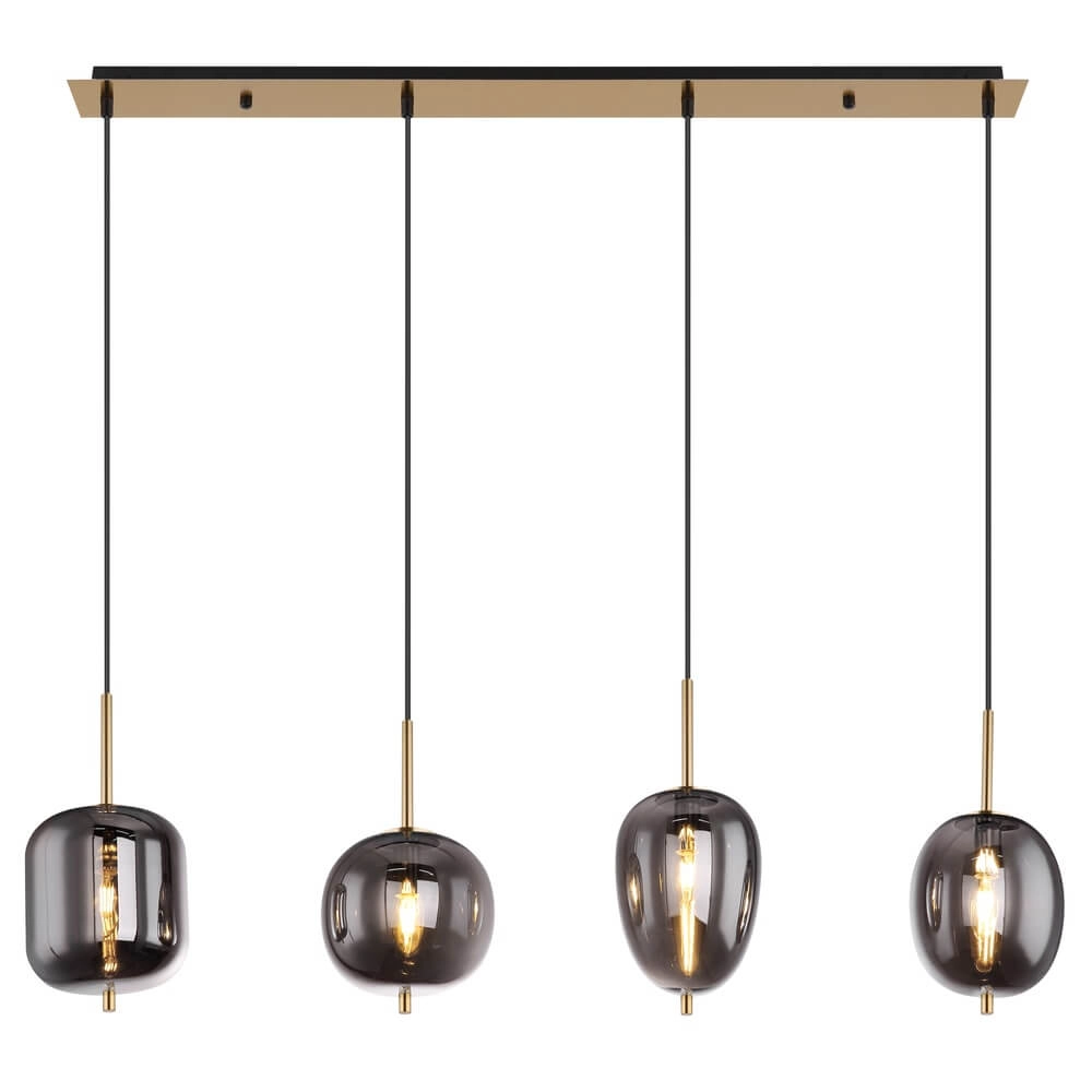 Golden pendant lamp Blacky I 4-light Globo 9007371416042