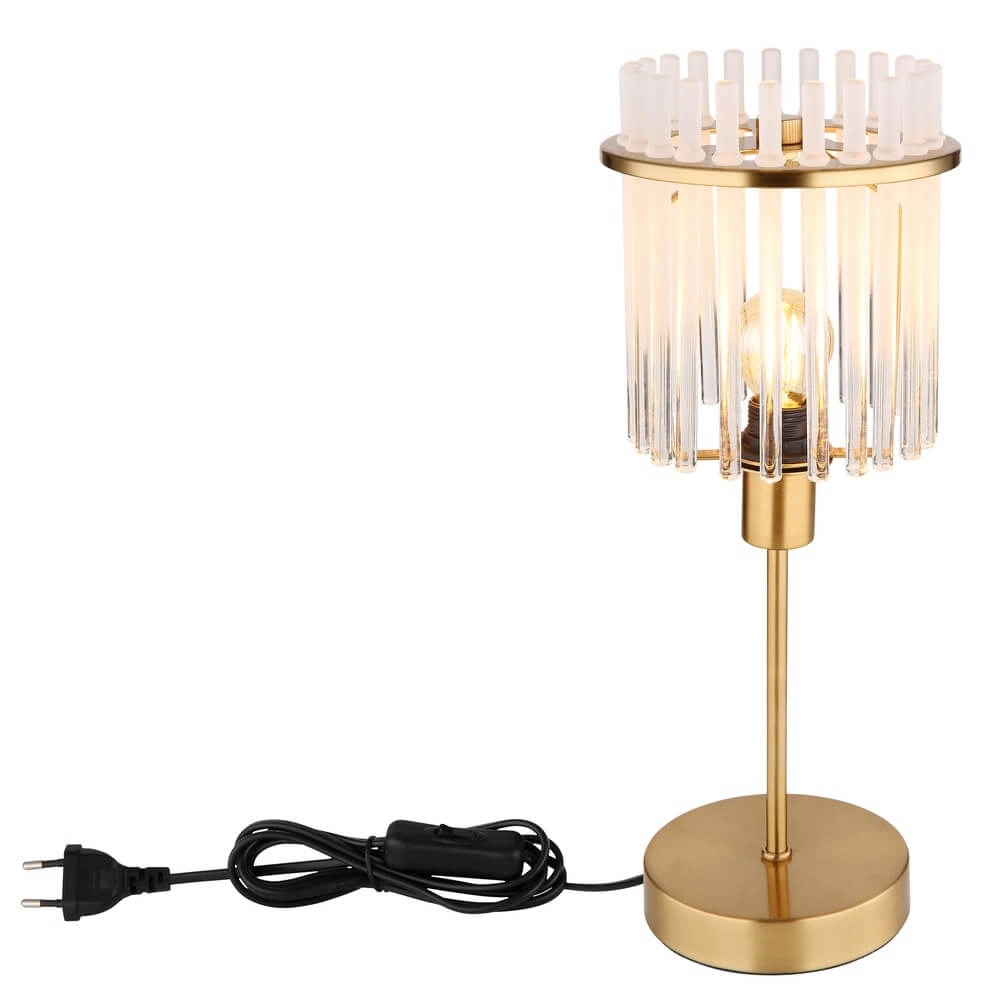 Golden table lamp Gorley with glass Ø 15cm Globo 9007371449811