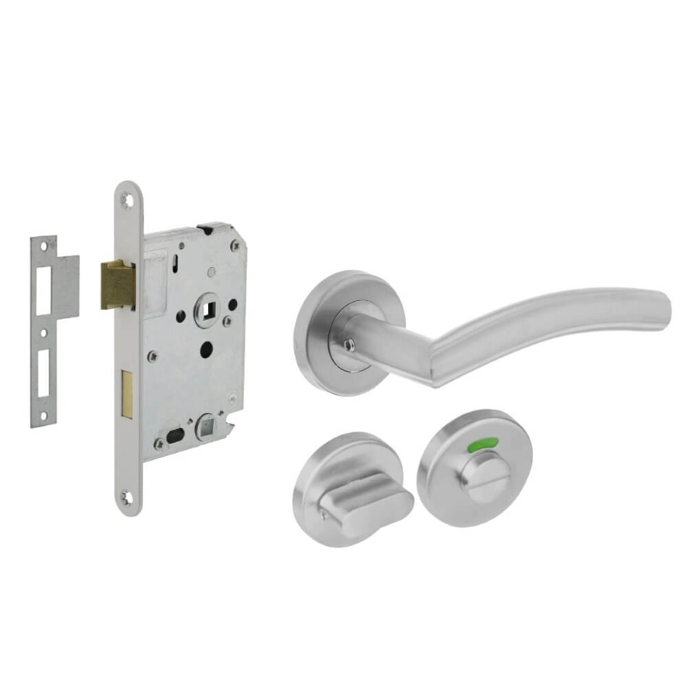 Complete door handle set Lisa Stainless steel toilet