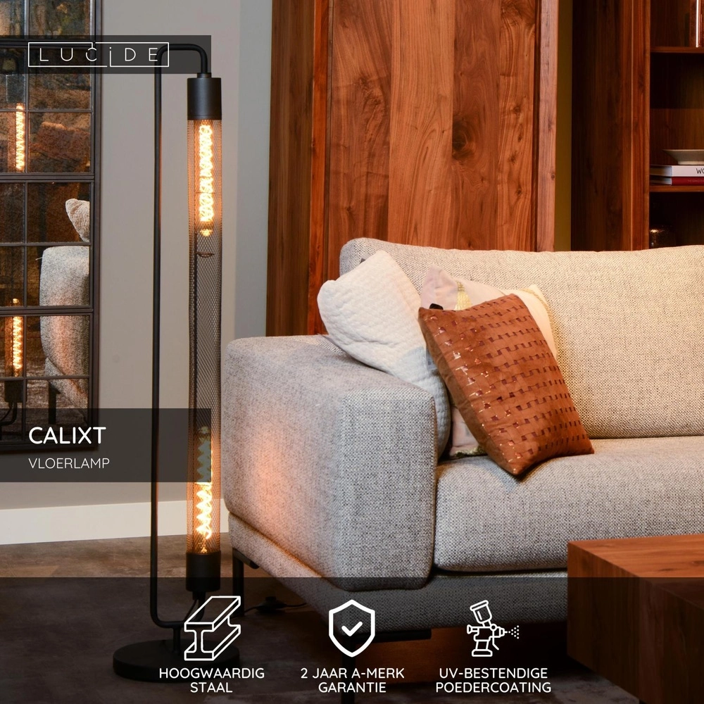 Design floor lamp Calixt Black Lucide 5411212051493