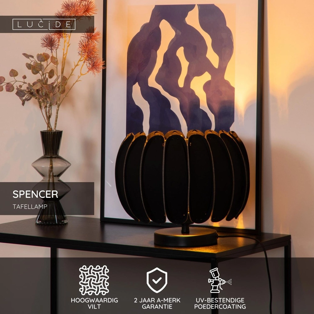 Table lamp Spencer Black Lucide 5411212343727