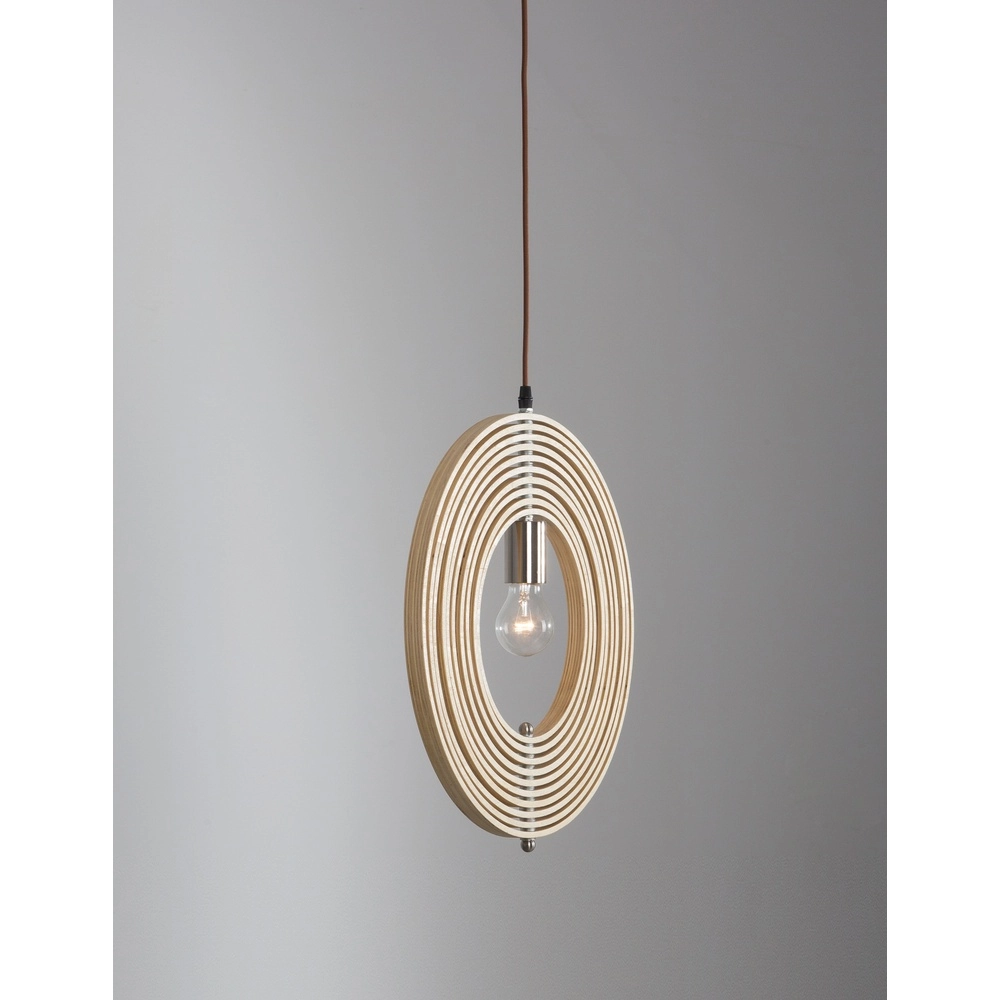 Modern pendant lamp Asco wood Ø 43cm Lyora 5212017424945